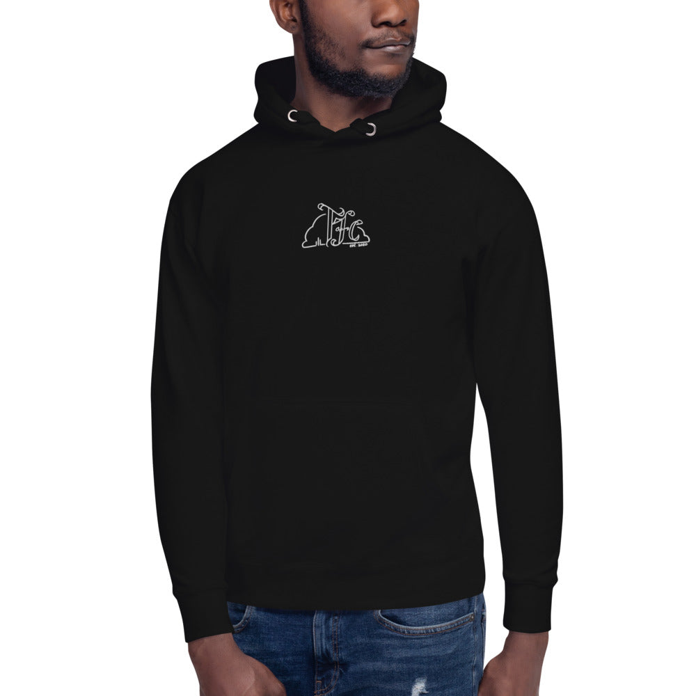 "Classic Black" -- Premium Embroidered Hoodie