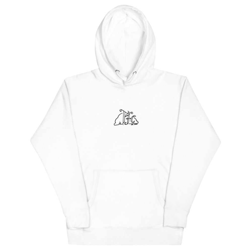 "Classic White" -- Premium Embroidered Hoodie