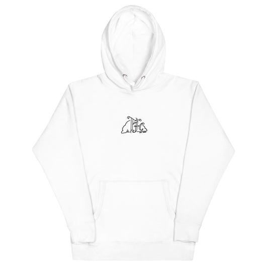 "Classic White" -- Premium Embroidered Hoodie